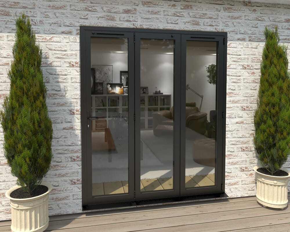 Part Q 1800mm Black Aluminium Bifold Door - 3 Right