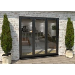 Climadoor Black Aluminium Bi-folding Patio Doors – 2090mm x 2090mm x 82mm