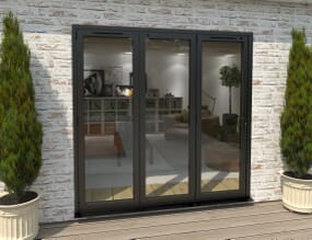 2100mm Black Aluminium Bifold Doors - 3 Left
