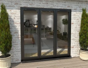 2100mm Black Aluminium Bifold Doors - 3 Right