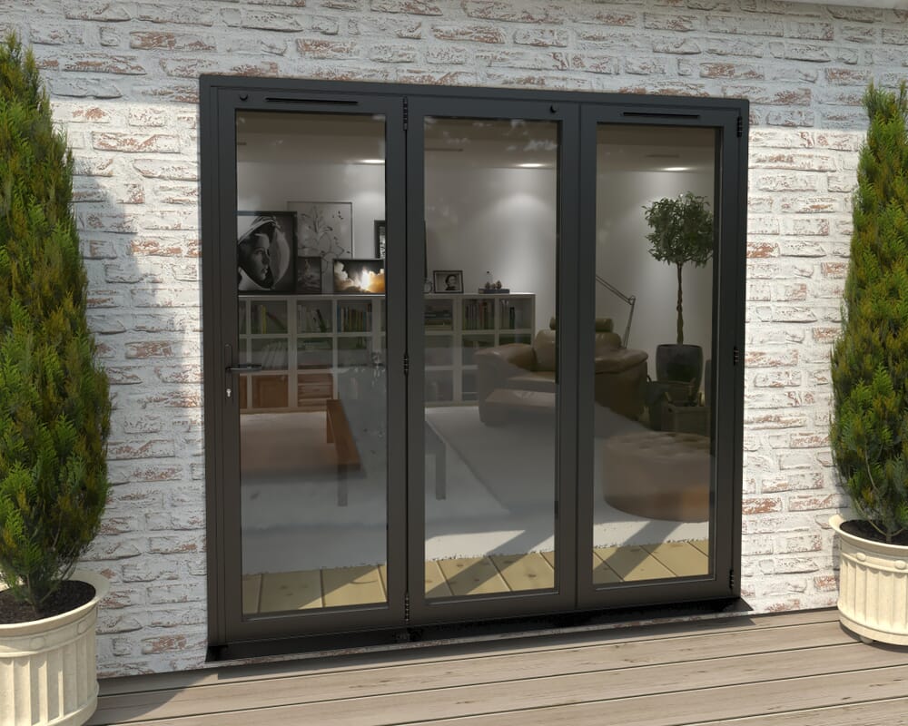 Part Q 2100mm Black Aluminium Bifold Doors - 3 Right