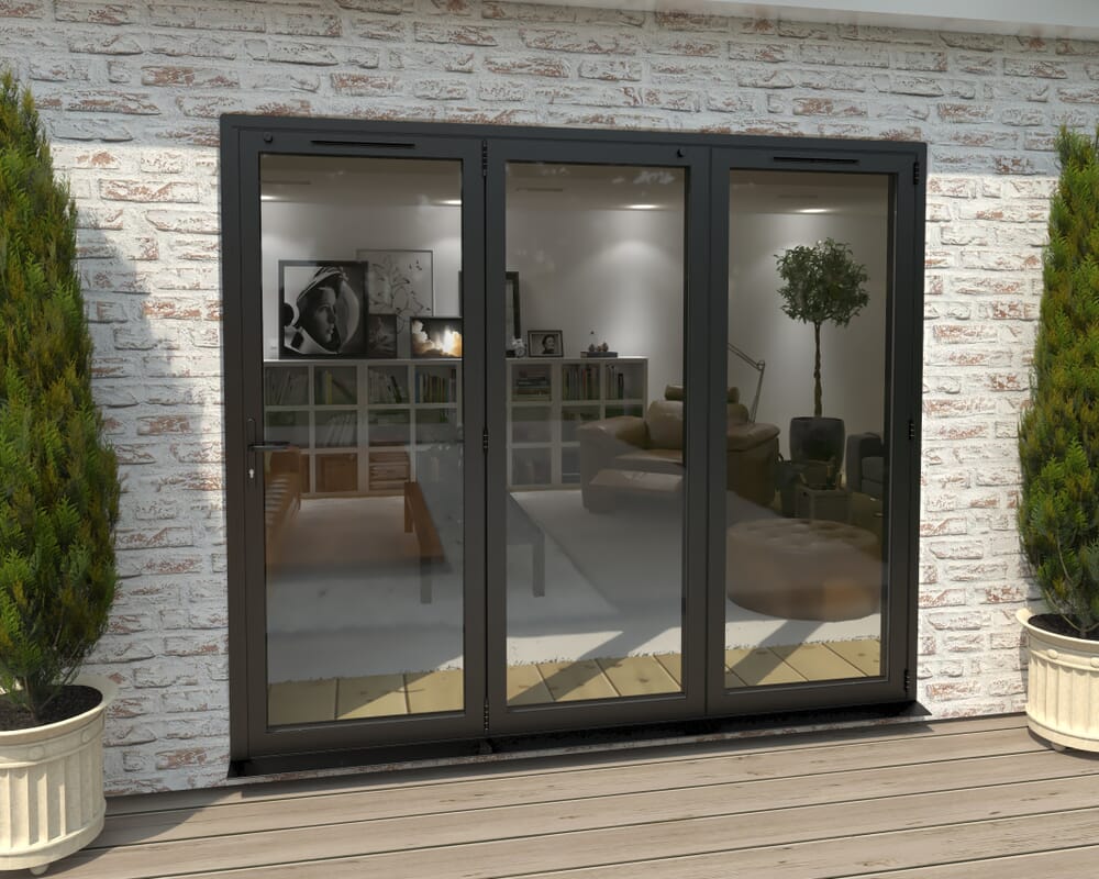 Part Q 2400mm Black Aluminium Bifold Doors - 3 Right
