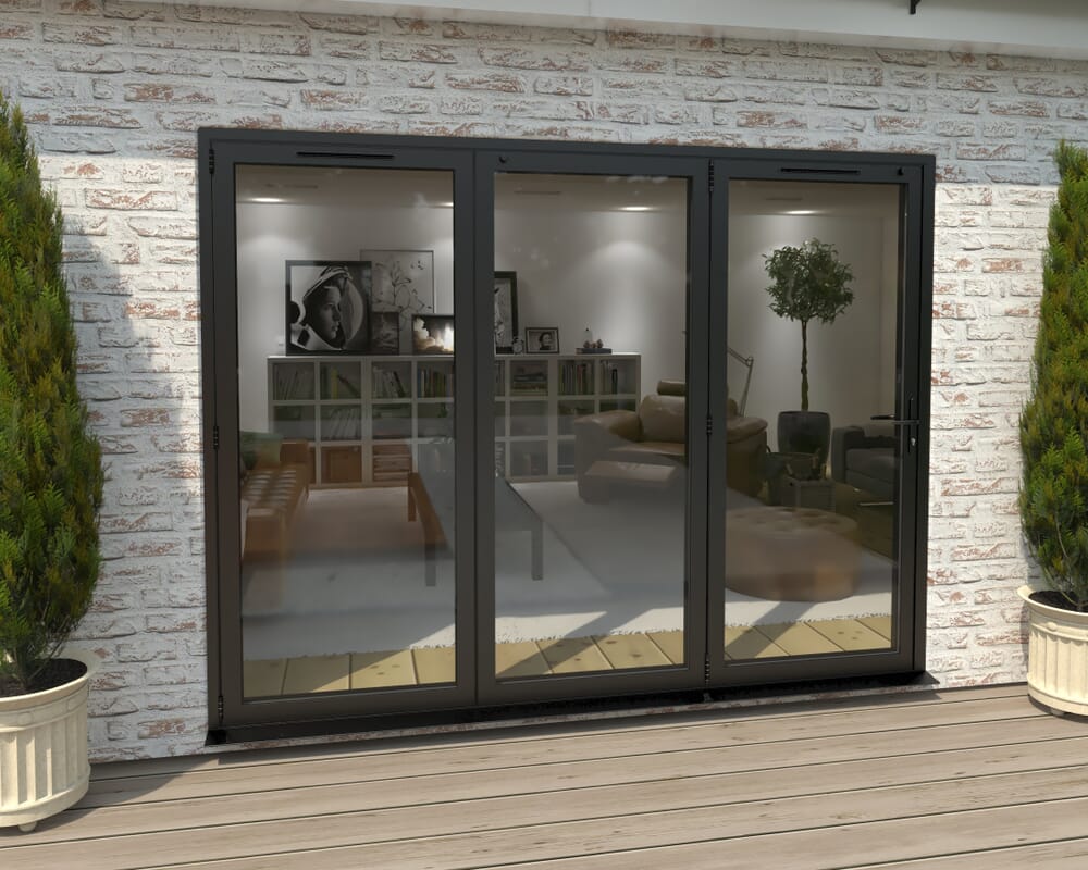 Part Q 2700mm Black Aluminium Bifold Doors - 3 Left