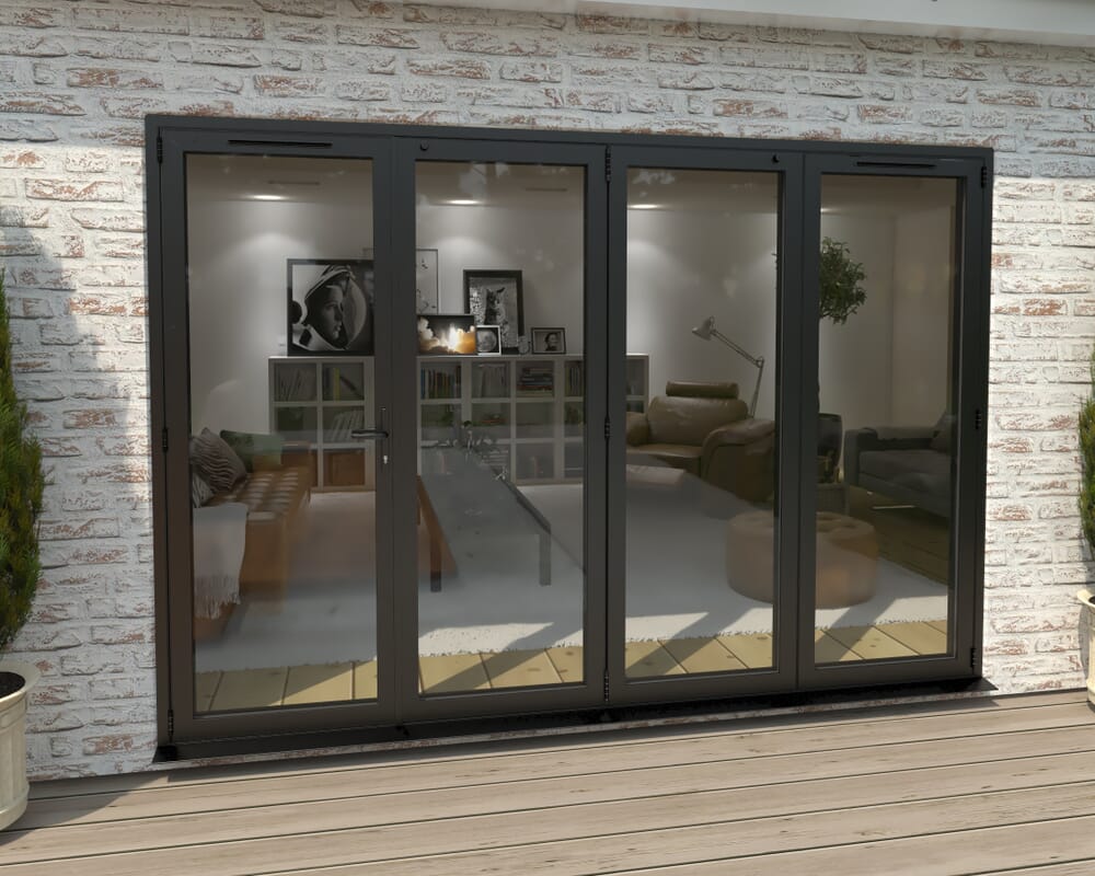 Part Q 3000mm Black Aluminium Bifold Doors - 1 Left 3 Right