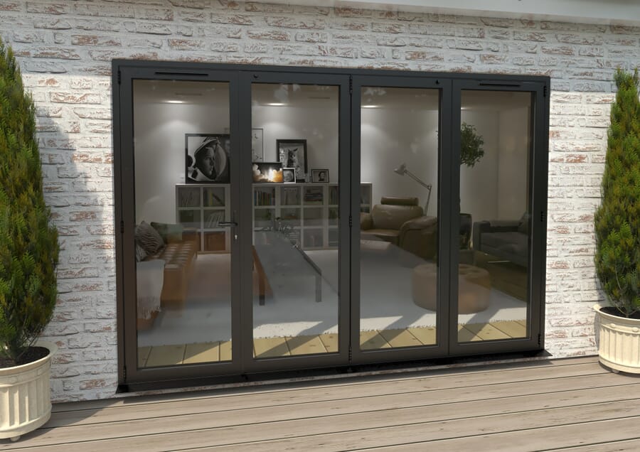 Climadoor Black Aluminium Bi-folding Patio Doors – Part Q Compliant