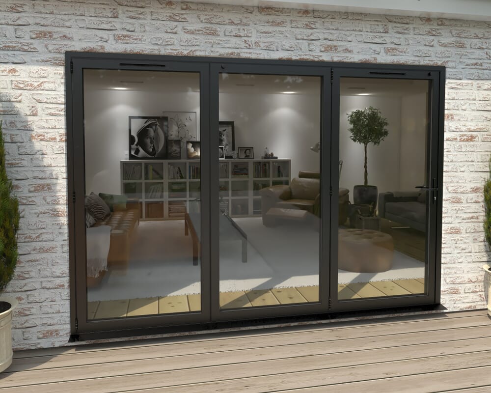 Part Q 3000mm Black Aluminium Bifold Doors - 3 Left