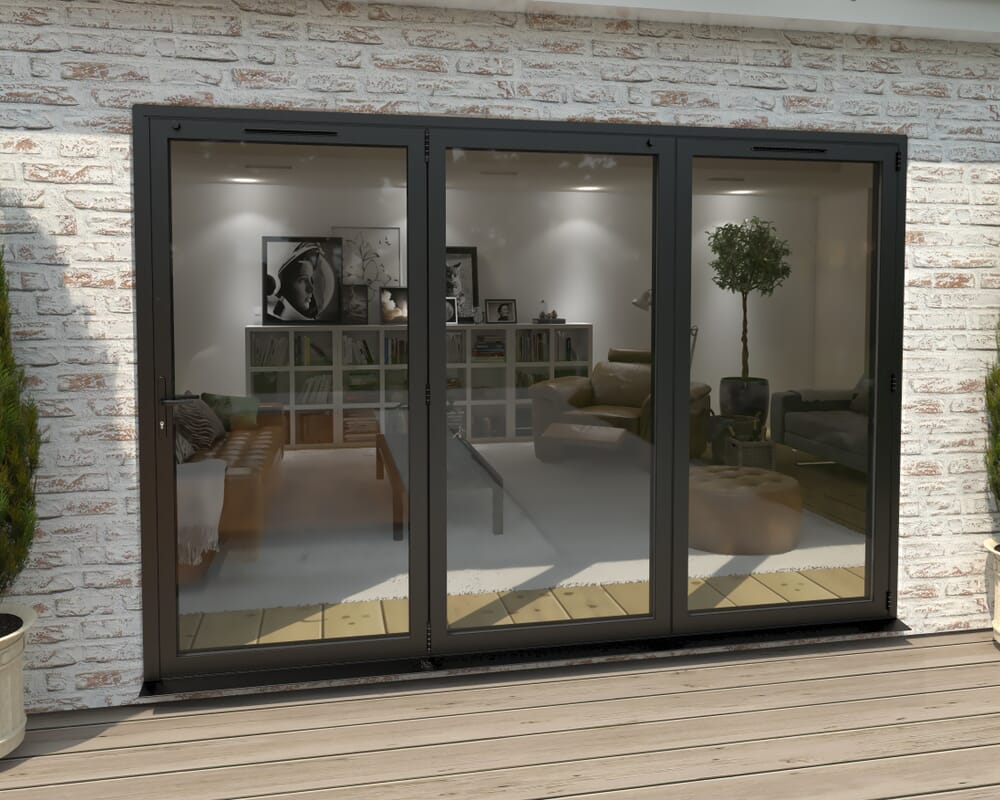 Part Q 3000mm Black Aluminium Bifold Doors - 3 Right