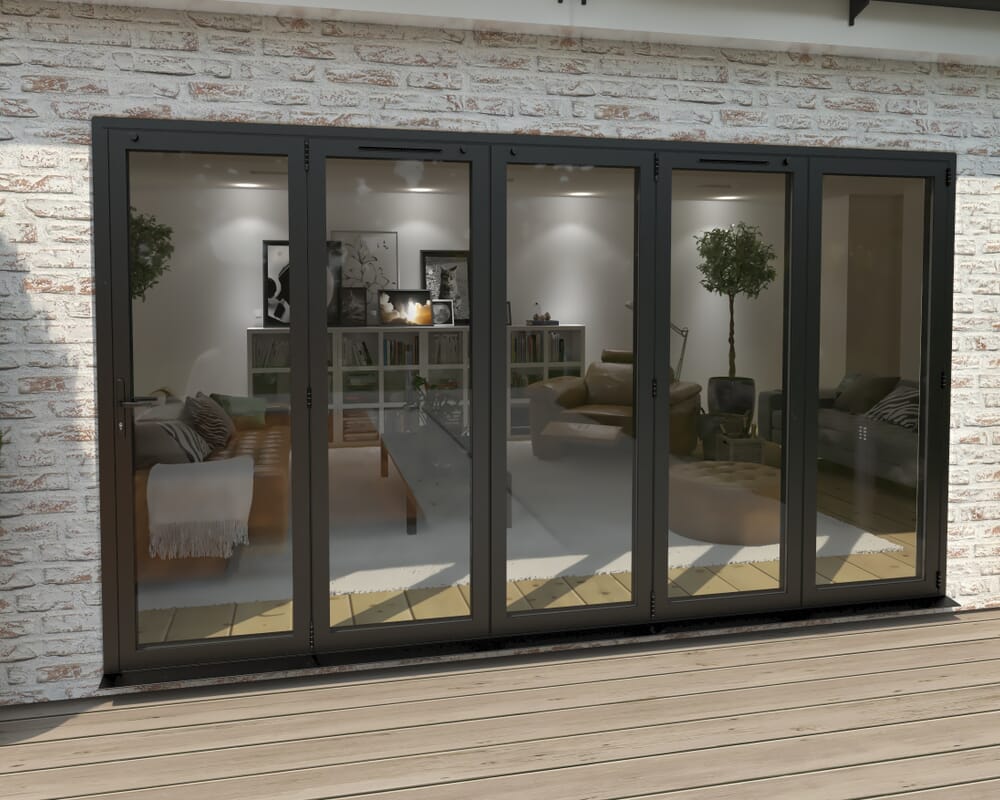 Part Q 3600mm Black Aluminium Bifold Doors - 5 Right