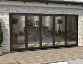 4200mm Black Aluminium Bifold Doors - 5 Left