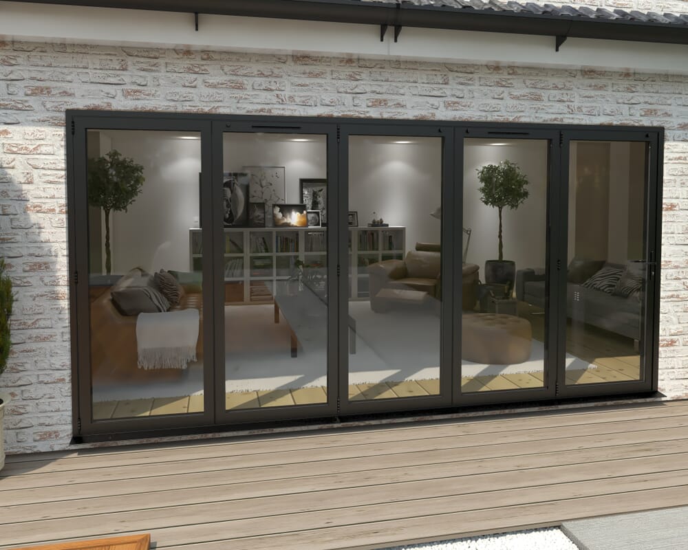 Part Q 4200mm Black Aluminium Bifold Doors - 5 Left