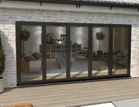 4200mm Black Aluminium Bifold Doors - 5 Right