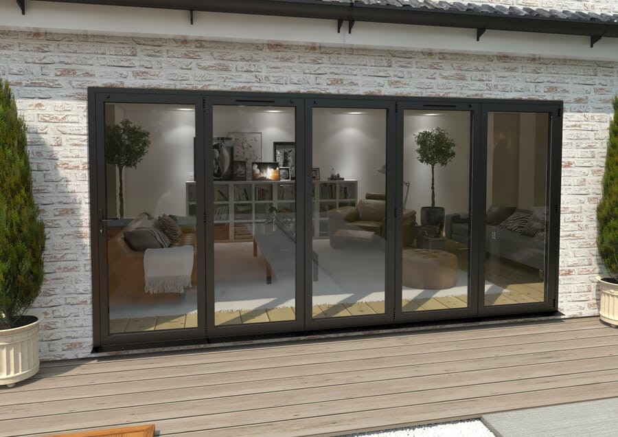 Climadoor Black Aluminium Bi-folding Patio Doors – Part Q Compliant