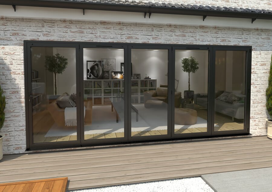 Climadoor Black Aluminium Bi-folding Patio Doors – Part Q Compliant