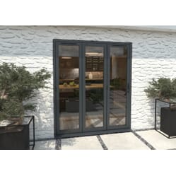 Climadoor Grey Aluminium Bi-folding Patio Doors – 2090mm x 1790mm x 82mm (3 Left)
