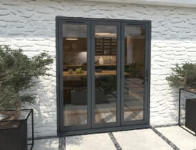 1800mm Grey Aluminium Bifold Door - 3 Left