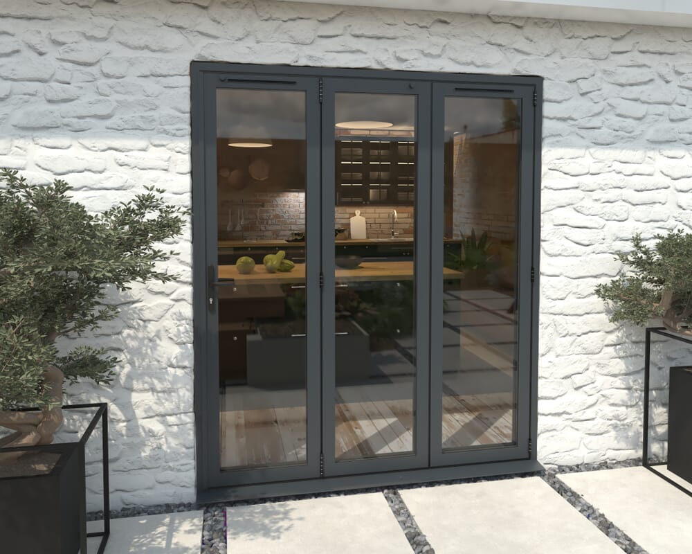 Part Q 1800mm Grey Aluminium Bifold Doors - 3 Right