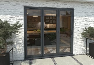 Part Q 2100mm Grey Aluminium Bifold Doors - 3 Left