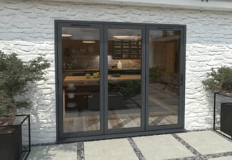 Part Q 2400mm Grey Aluminium Bifold Doors - 3 Left