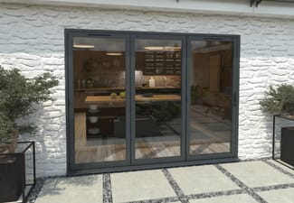 Part Q 2700mm Grey Aluminium Bifold Doors - 3 Left