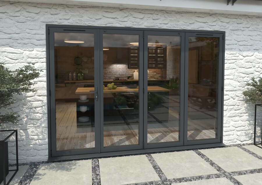 Climadoor Grey Aluminium Bi-folding Patio Doors