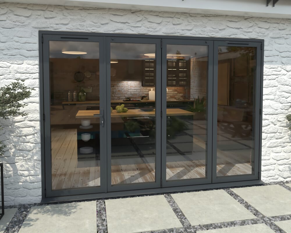 Part Q 3000mm Grey Aluminium Bifold Doors - 1 Left 3 Right
