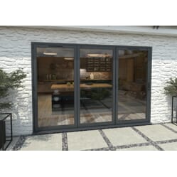 Climadoor Grey Aluminium Bi-folding Patio Doors – 2090mm x 2990mm x 82mm (3 Left)