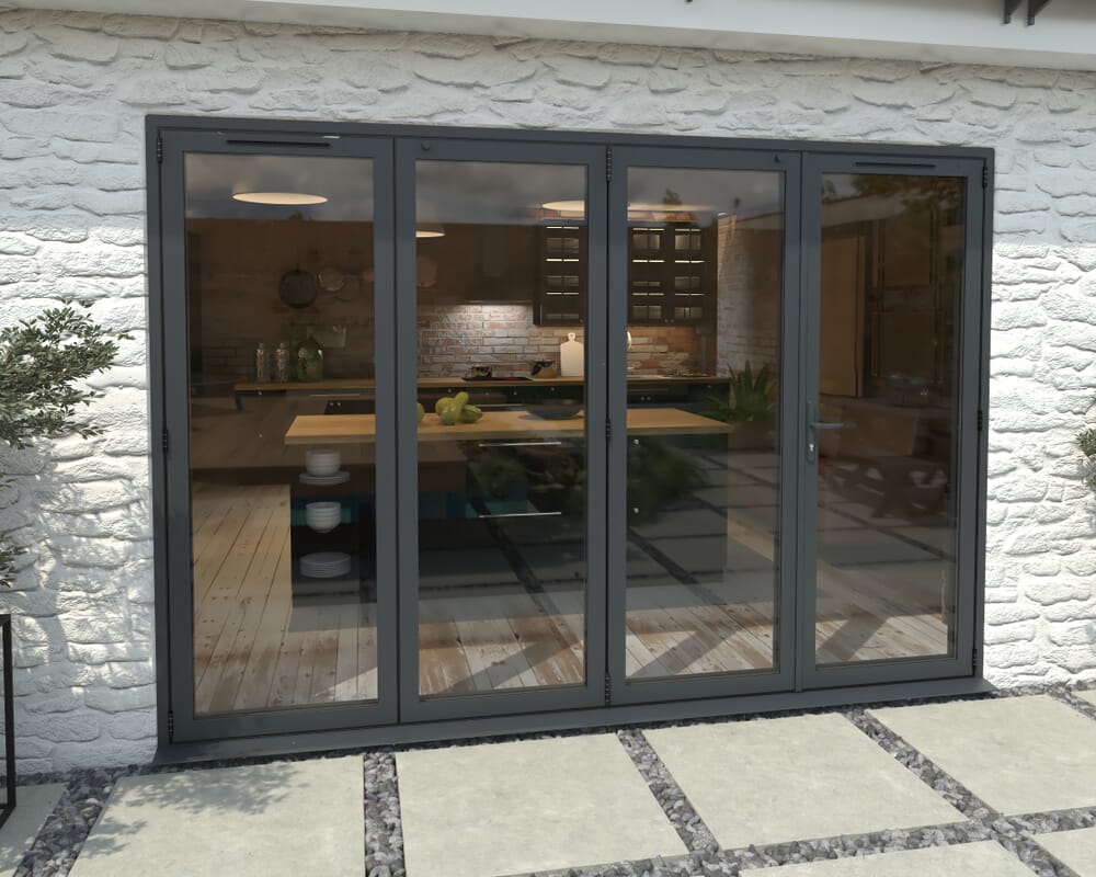 Part Q 3000mm Grey Aluminium Bifold Doors - 3 Left 1 Right
