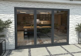 Part Q 3000mm Grey Aluminium Bifold Doors - 3 Left