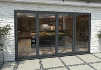 Part Q 3600mm Grey Aluminium Bifold Doors - 1 Left 3 Right