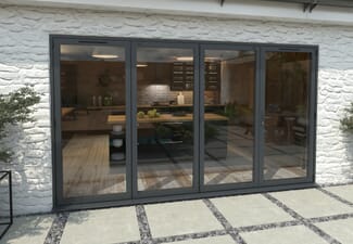 Part Q 3600mm Grey Aluminium Bifold Doors - 3 Left 1 Right