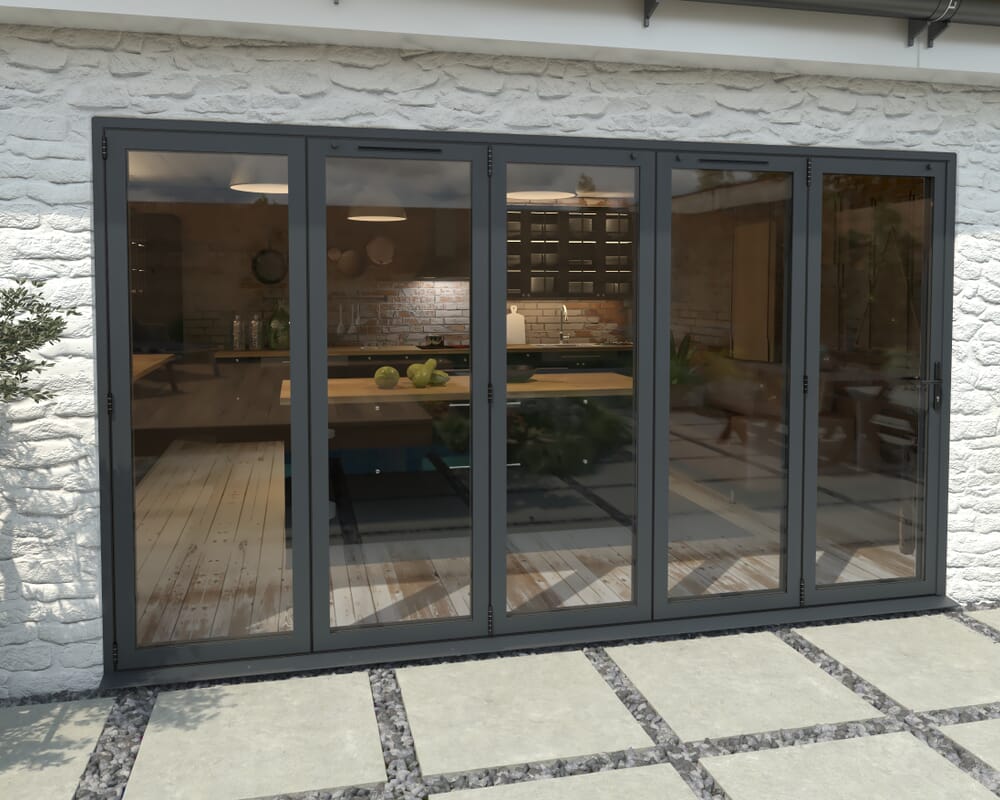 Part Q 3600mm Grey Aluminium Bifold Doors - 5 Left