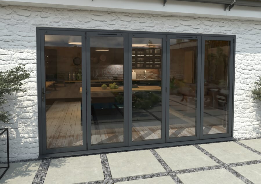Climadoor Grey Aluminium Bi-folding Patio Doors