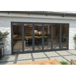 Climadoor Grey Aluminium Bi-folding Patio Doors – 2090mm x 4190mm x 82mm (3 Left/3 Right)