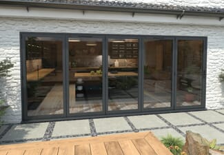Part Q 4800mm Grey Aluminium Bifold Doors - 5 Left