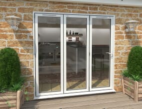 2100mm White Aluminium Bifold Doors - 3 Left