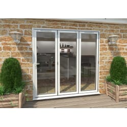 Climadoor White Aluminium Bi-folding Patio Doors – 2090mm x 2090mm x 82mm (3 Right)