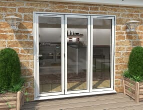 2100mm White Aluminium Bifold Doors - 3 Right