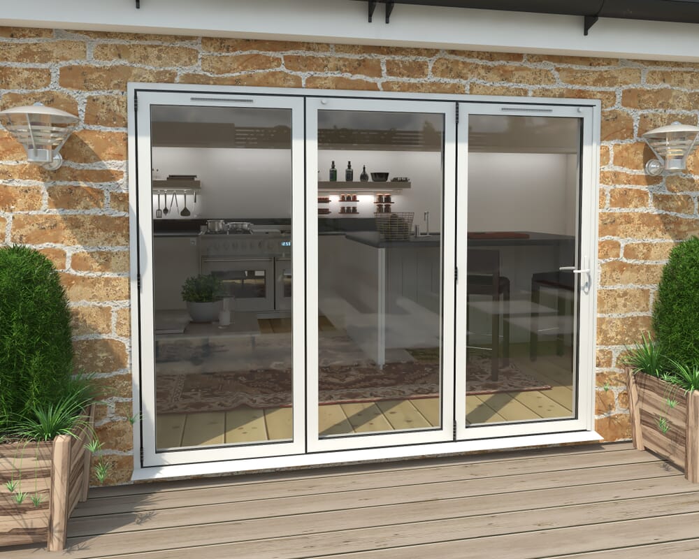 Part Q 2700mm White Aluminium Bifold Doors - 3 Left