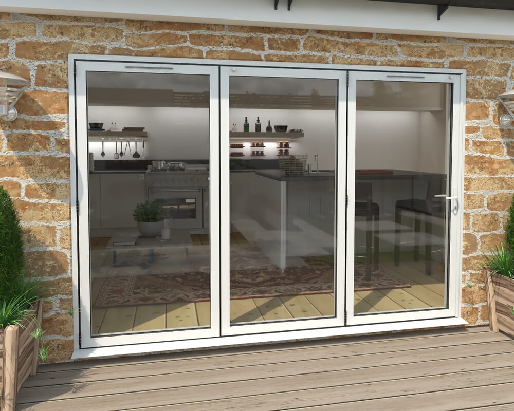 Part Q 3000mm White Aluminium Bifold Doors - 3 Left