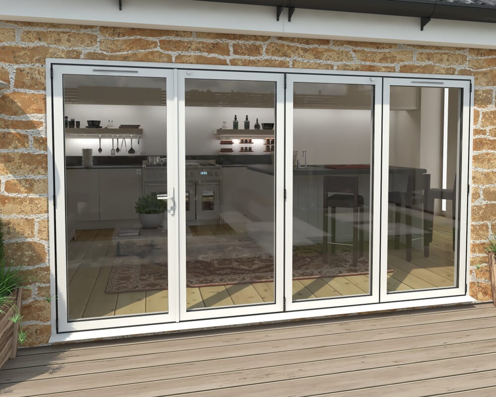 Part Q 3600mm White Aluminium Bifold Doors - 1 Left 3 Right