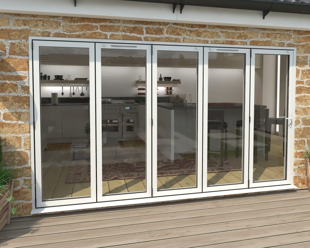 Part Q 3600mm White Aluminium Bifold Doors - 5 Left