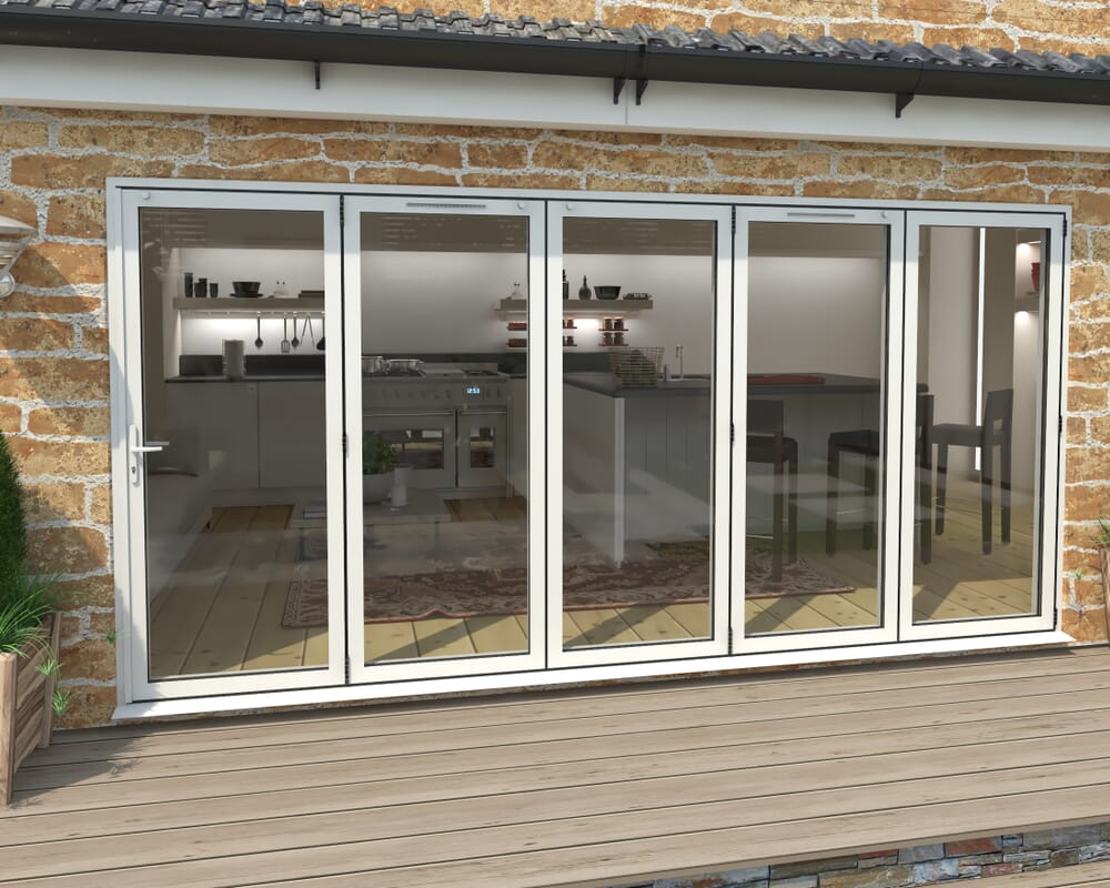 4200mm White Aluminium Bifold Doors - 5 Right