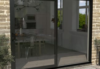 2700mm Supreme Black Aluminium Sliding Doors LH Sliding / RH Fixed
