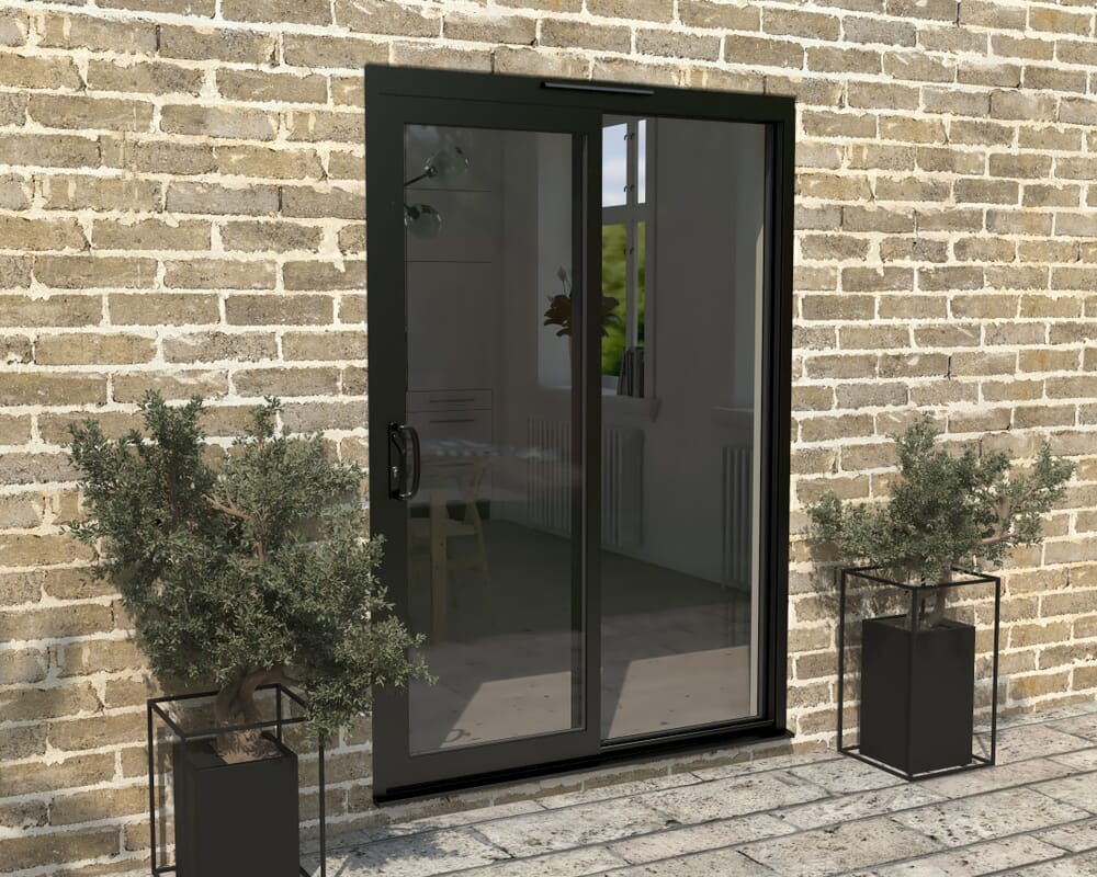 Part Q 1500mm Supreme Black Aluminium Sliding Doors LH Sliding / RH Fixed