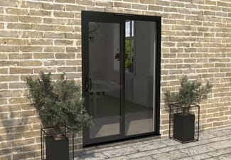 Part Q 1500mm Supreme Black Aluminium Sliding Doors LH Sliding / RH Fixed