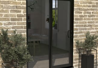 1500mm Supreme Black Aluminium Sliding Doors RH Sliding / LH Fixed