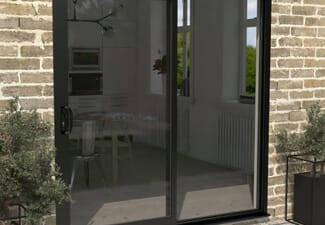 2100mm Supreme Black Aluminium Sliding Doors LH Sliding / RH Fixed