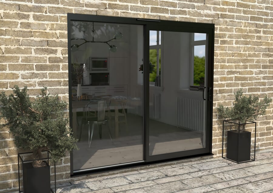 CLIMADOOR Supreme Black Aluminium Sliding Doors – Part Q Compliant