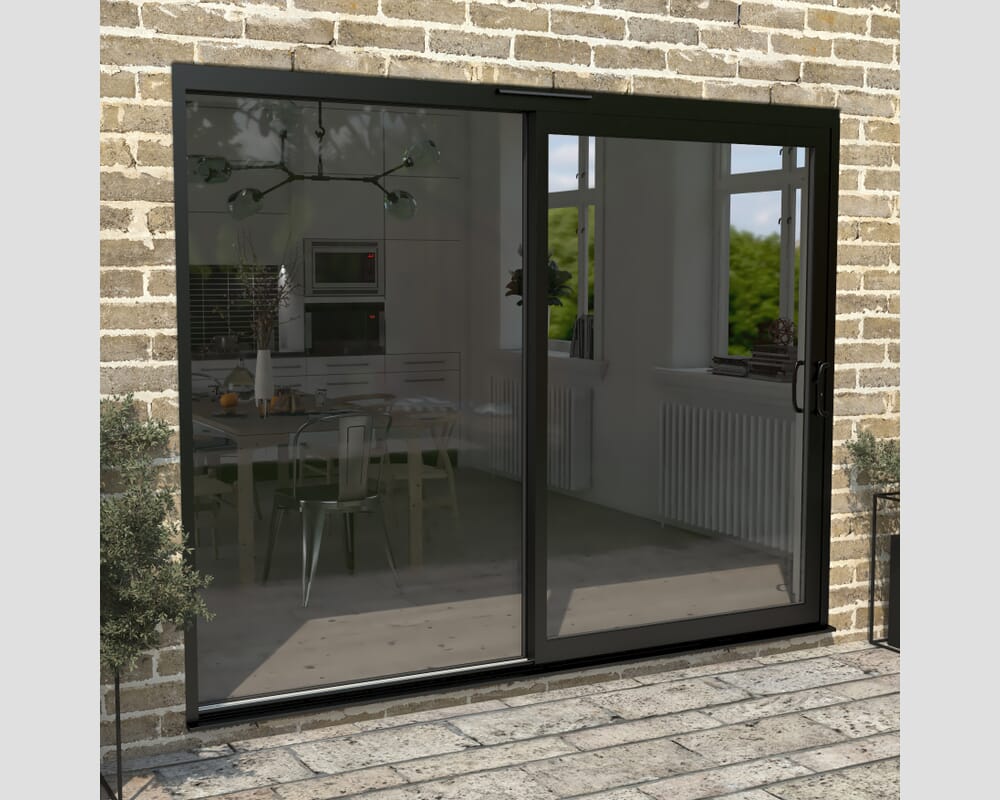 2700mm Supreme Black Aluminium Sliding Doors RH Sliding / LH Fixed