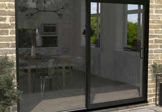 2700mm Supreme Black Aluminium Sliding Doors RH Sliding / LH Fixed